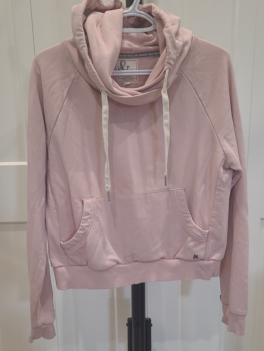 AMPERSAND AVE Dusty Rose Funnel Neck Hoodie